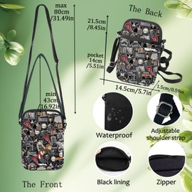 LEVLO Winchester Brothers Cross Body Bag Dean & Sam & John Fans Gift IDJITS Dean & Sam Shoulder Bag For TV Show Fans, Idjits C Black