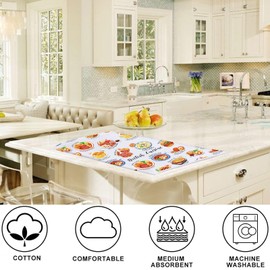 LEVLO British Cuisine Kitchen Towel British Trip Gift British Tea Towel British Gourmet Kitchen Gift (British Cuisine Towel)