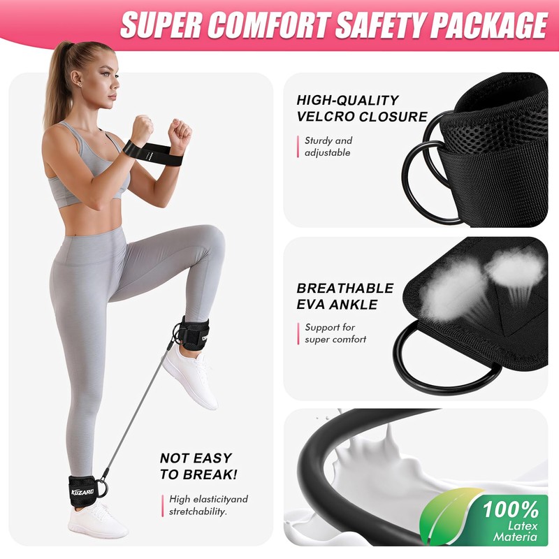 Ankle Resistance Bands with Cuffs, Resistance Bands Set for Working