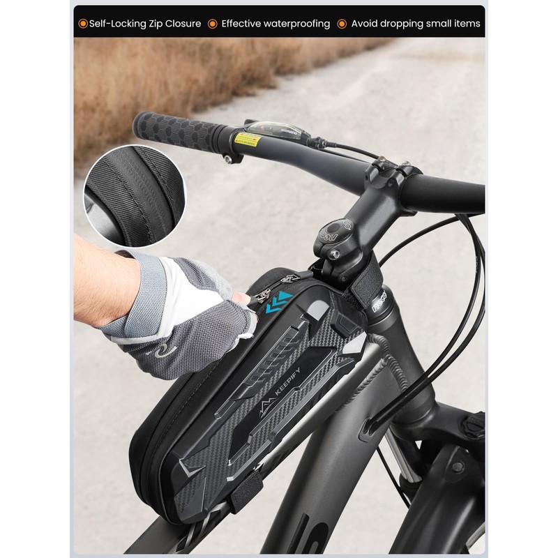 Ultra Supportive Bicycle Bag Frame, Waterproof Bicycle Frame Bag, Self-Closing