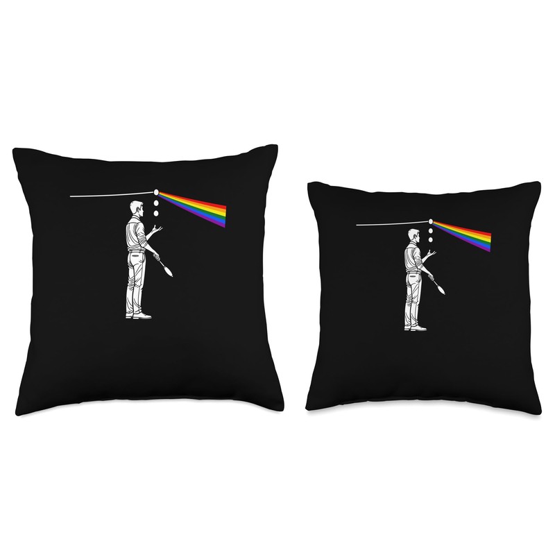 Funny Physics Science Spectral Juggler Rainbow Lights Throw Pillow
