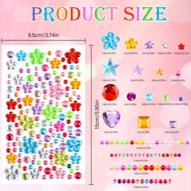 2400pcs Gem Stickers,Rhinestones for Crafting,Rhinestone Stickers Self Adhesive,Scrapbook Supplies,Craft Supplies for Kids