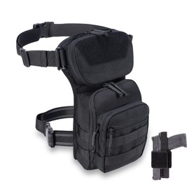 CLTAC Tactical Drop Leg Bag Utility Pouch Molle Pack for Outdoor Motorcycle Hunting Hiking with CCW Gun Holster