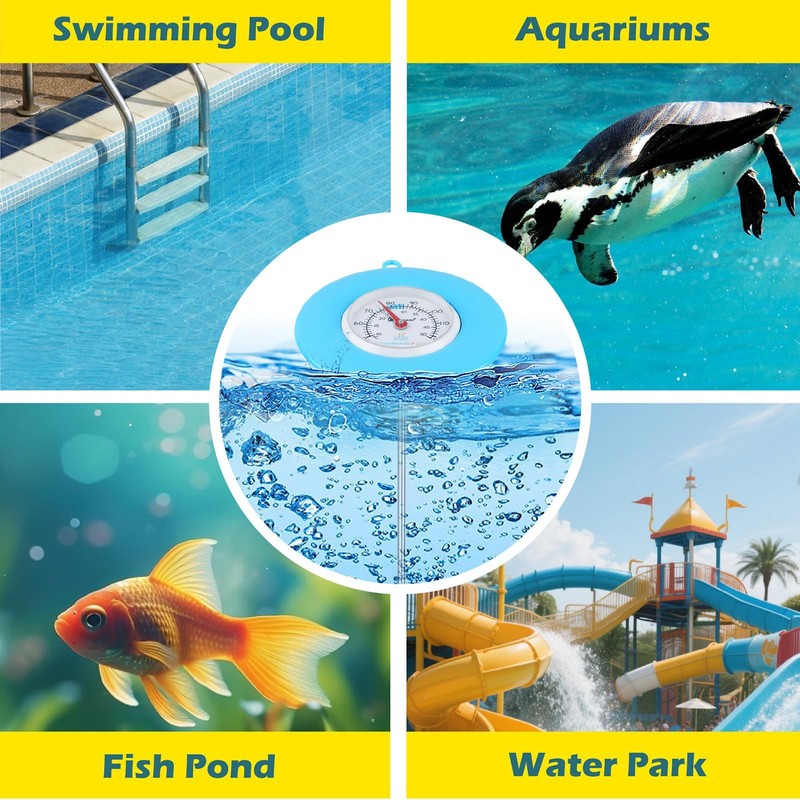 SPOROLWE Floating Pool Thermometer Easy Read – Battery-Free, Color-Coded Ideal