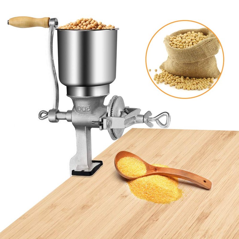 Manual Grain Grinder, Hand Operated Corn Grain Mill Grinder, Table