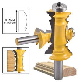 HOHXEN 2 Pcs 1/2" Shank Frame Crown Mitered Door & Drawer Panel Molding Router Bit Set, Woodworking Milling Cutter Tools Set with Edge Banding, Miter Wood Cutter for Doors, Tables, Shelves