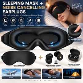 3D Sleep Eye Mask for Light Blocking – Contoured Eye Cover with Adjustable Strap for Comfortable Rest at Home & Travel