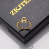 ZKJTEARY Initial Rings for Women 18K Gold Plated Simple ABCDEJK-Z