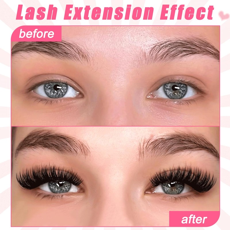 DIY Eyelash Extensions Set, 8-16 mm, Mixed Fluffy Eyelashes, Individual