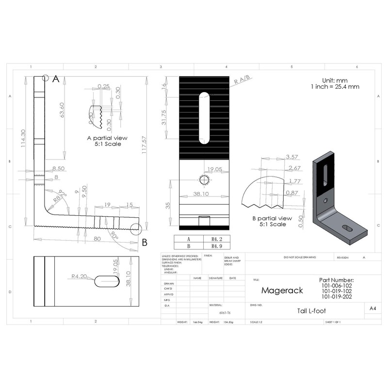 Tall Silver L Bracket Foot for Solar Panel PV Module