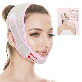 Reductor de barbilla doble, máscara de elevación de línea V para mujer, correa de adelgazamiento facial reutilizable con forma de cinturón para levantamiento facial que aprieta la piel evitando la flacidez