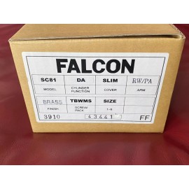Falcon $281 Falcon SC81A RW/PA Door Closer | DA Cylinder | Slim Cover | Brass Finish