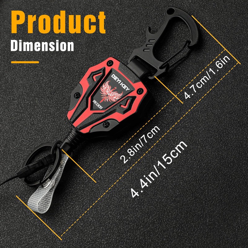 Ciwuzxs Retractable Keychain, Heavy Duty Carabiner Badge Holder, Tactical ID