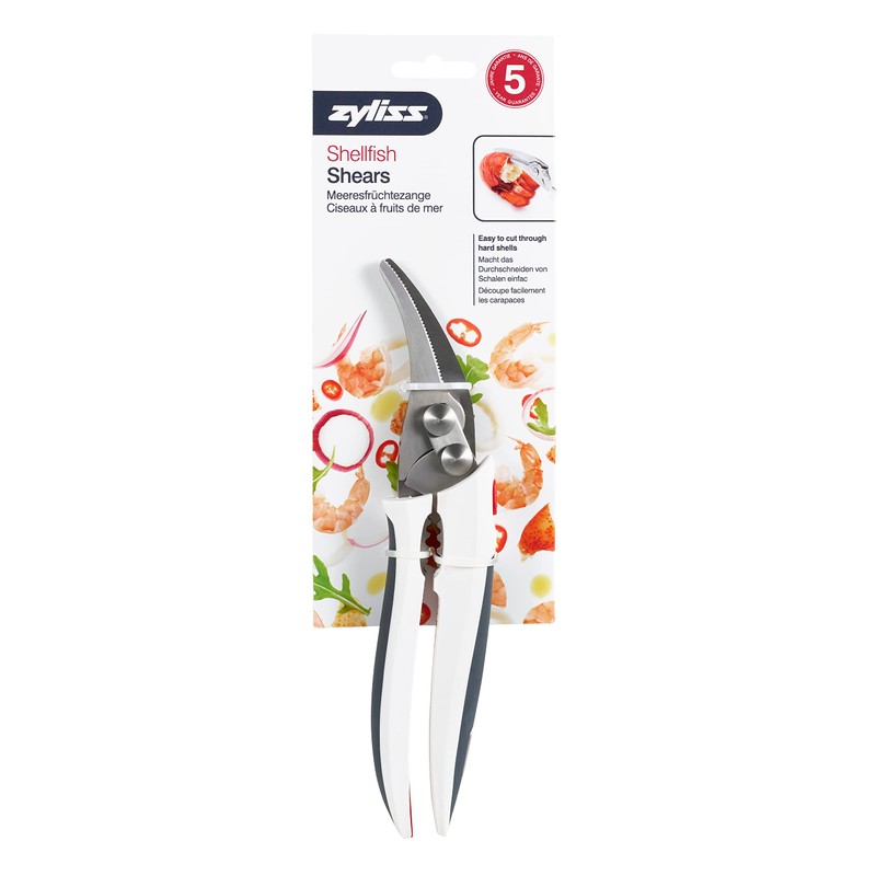 Zyliss E910039 Shellfish Shears, 22cm, Plastic/Stainless Steel, Multifunctional Shears for