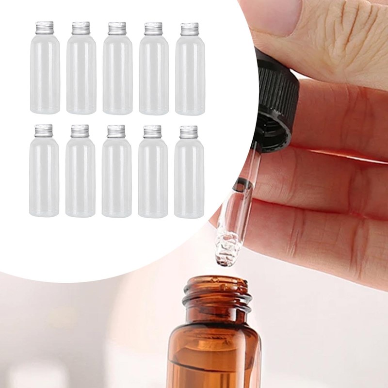 perfeclan 10x Travel Bottles for Toiletries Clear Liquid Sample Vial