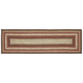 VHC Brands Ginger Spice Rug Hall Runner with PVC Pad, Jute Blend, Rectangle, Orange Red Tan, 22x72 inches