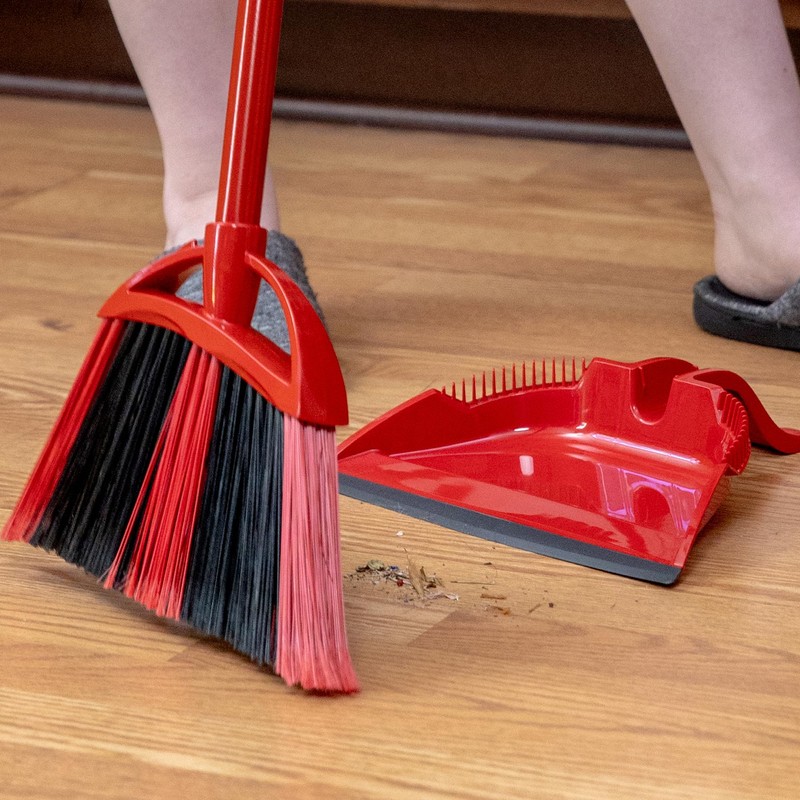 O-Cedar One Sweep Broom with Step-On Dustpan | Remove 99%