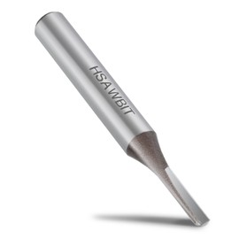 hsawbit Straight Single Flute Router Cutter - 1/4 Inch Shank, 5mm Cut Diameter & 20mm Cut Length, Flush Trim Router Bit for Woodworking
