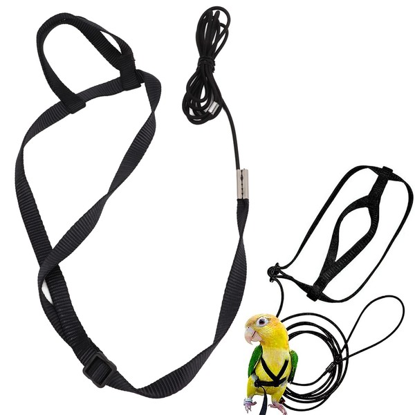 Qcwwy Bird Harness with Flying Rope, Ultralight Lead for Outdoor