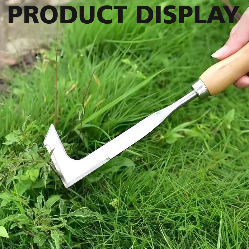 Vidsmow 30cm Weed Removal Tool with Ergonomic Wood Handle, Serrated
