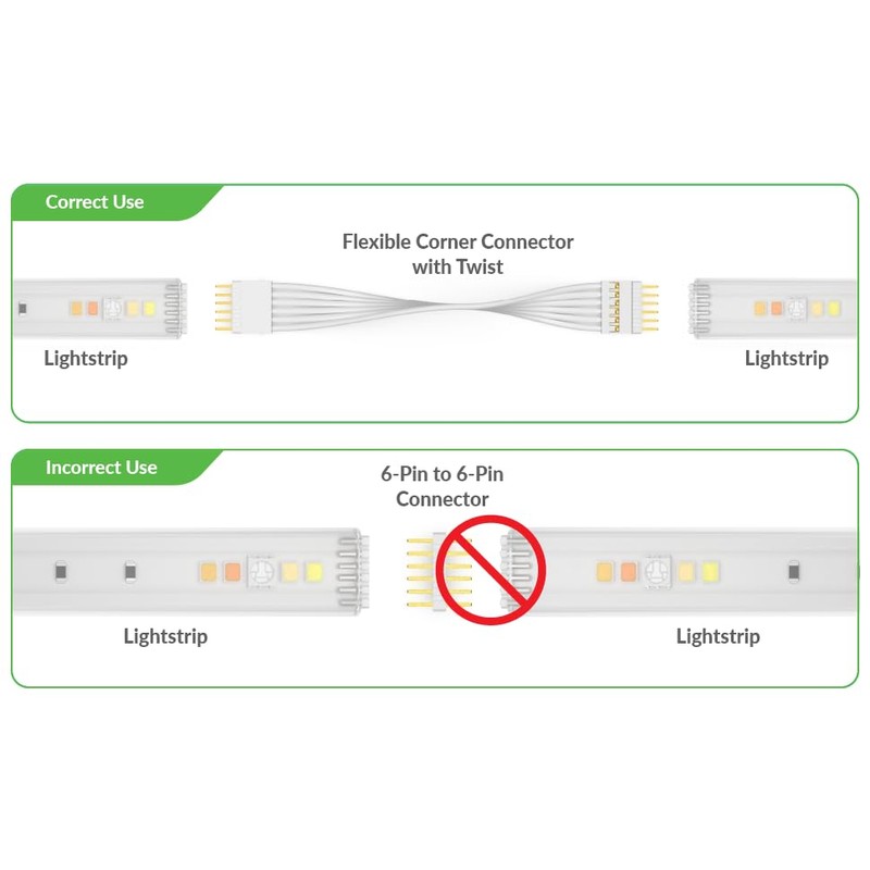 Litcessory 6-Pin to 6-Pin Connector Compatible with Nanoleaf Essentials Lightstrips