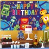 Robot Birthday Party Backdrop Happy Birthday Photography Backdrop 5.9x3.6ft Robot