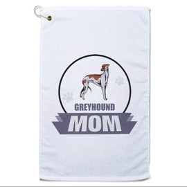 Style In Print Golf Towel Mom Greyhound Dog Cotton Bag Accessories White Design Only