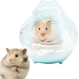 Hamster Bathroom,Anti-Splash Transparent Hamster Bath Sandbox,Plastic Transparent Hamster Sand Bathroom,Detachable Plastic Hamster Sand Bath Container,Washable Hamster Bathtub, (L)