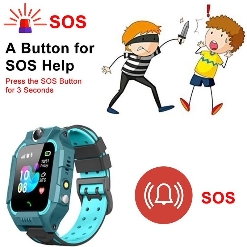 Kids Waterproof Smart Phone Watch Two Way Call SOS Camera
