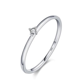 Bellitia Jewelry Women's Simulated Diamond Solitaire Ring 925 Sterling Silver Rhodium-Plated / Gold-Plated Rings with Moissanite in Brilliant Cut, Engagement Ring, Front Ring Wedding Ring, Moissanite