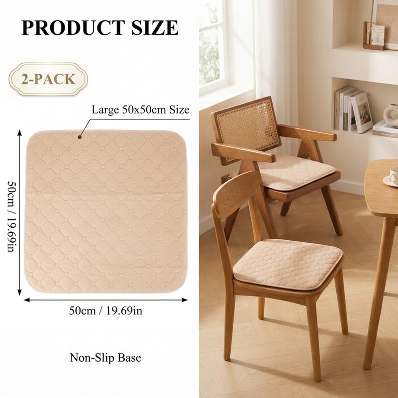 2 Pack Washable Chair Mats, Chair Protector, Incontinence Chair Pads