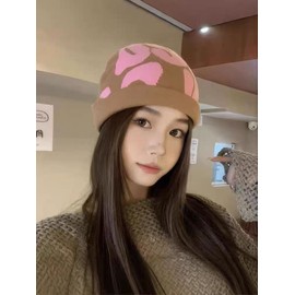 Lanhuiddup Y2k Beanie Hat Streetwear MEA Design Hats for Women Men Teenagers (US, Alpha, Medium, Kahki)