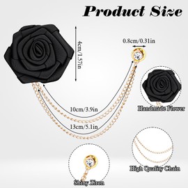 4PCS Brooch Lapel Pin for Men, Rose Flower with Gold Leaf Brooch, Rose Flower Brooches Pin for Men's Suit Accessories Wedding