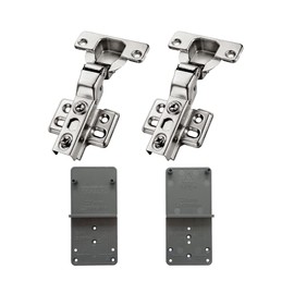 LOOTICH 105 Degree Fixed-On Centre Stop Pot Hinge Standard Hinges with Automatic Closing Integrated Hydraulic Damping Hinges Kitchen Cabinet Wardrobe Cabinet Door Furniture Pack of 2