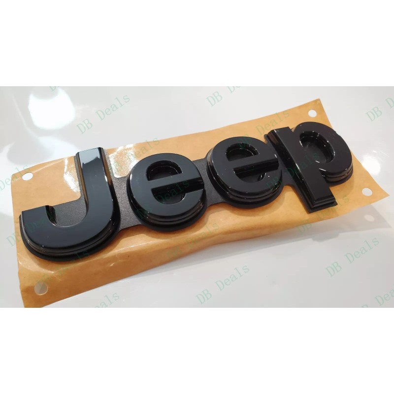 Grand Cherokee 2PC Gloss Black Front Rear Jeep Emblems Badge