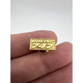 Boeing 747 Tie Tack Pin - Gold Tone Metal - New In Bag