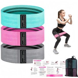 Yostyle Bandas de Resistencia para Ejercicio, 3 Niveles de Ligas de Resistencia Elásticas de Tela, Resistance Bands Multifuncional para Ejercicios en 