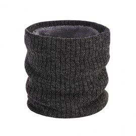 Winter Fleece-Lined Knitted Neck Warmer Warm Neck Gaiter Black 3ea