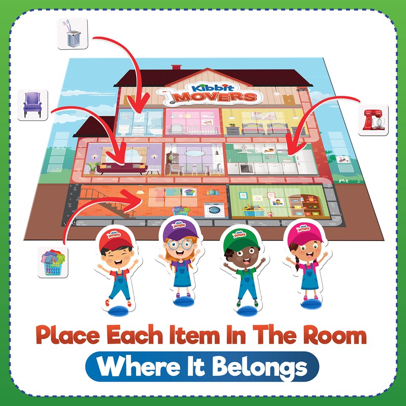 Kibbit Movers - Educational Board Game for Improving Categorization, Vocabulary,