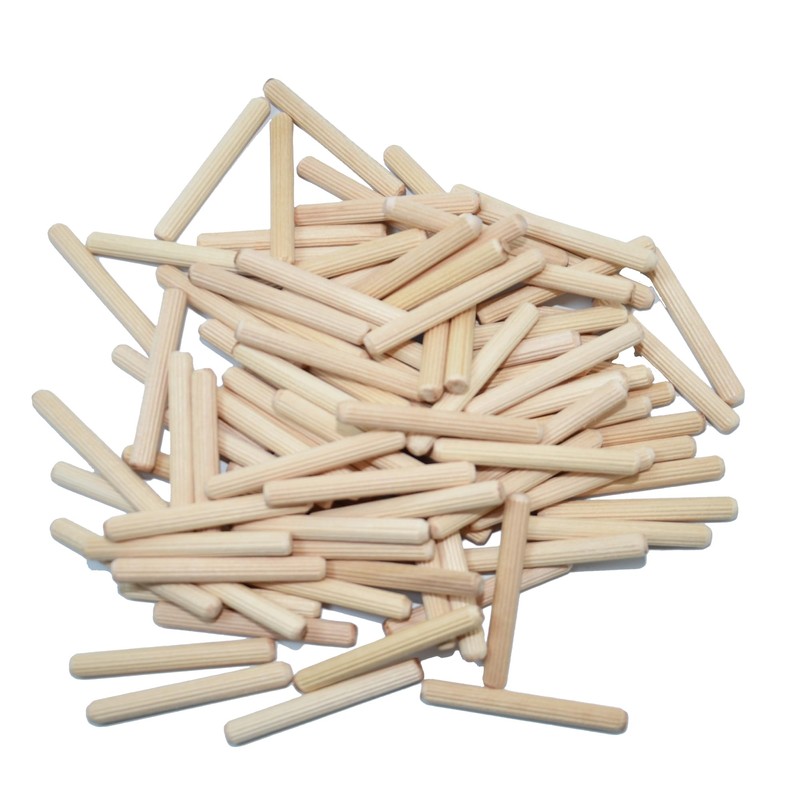 StarMall 1/4" x 2"(6x50mm) Best Fluted Wood Dowel Pins -