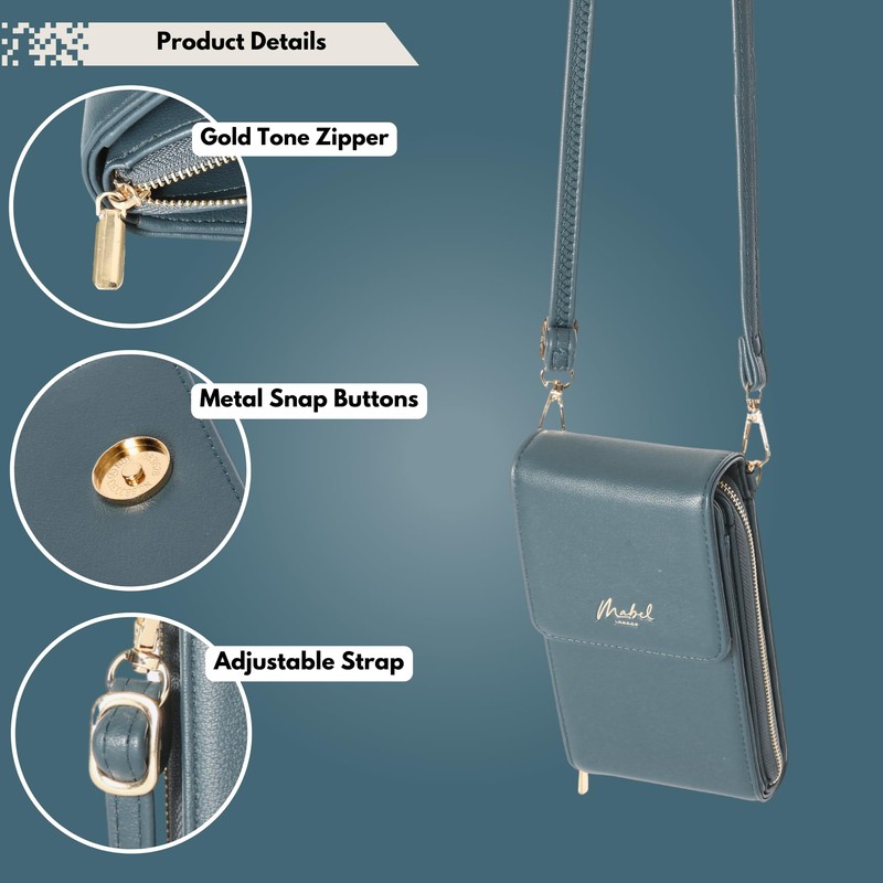 Mabel London Crossbody Phone Bag, Becky RFID Blocking for 6.7