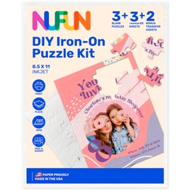 NuFun Activities DIY Transfer Puzzle Maker Kit - Blank White Puzzles to Draw, Print, or Write on. Make Your Own Printable Puzzle