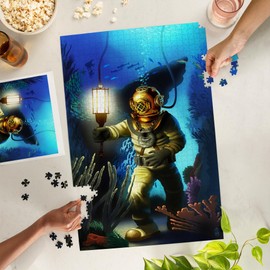 Lantern Press 1000 Piece Jigsaw Puzzle, Diver Scene