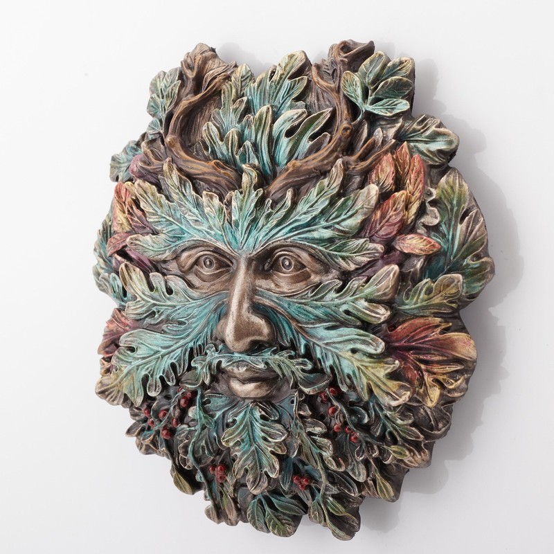 Veronese Design Greenman Wall Plaques (Polystone, Winter Small)