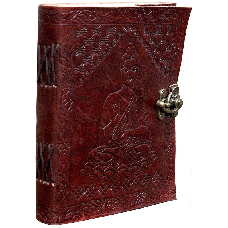 OVERDOSE Gautam Buddha Journal Notebook Handmade Leather Travel Diary Writing