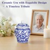 SOITIS Small Urns for Human Ashes, 5.12 Inches Qinghua Porcelain