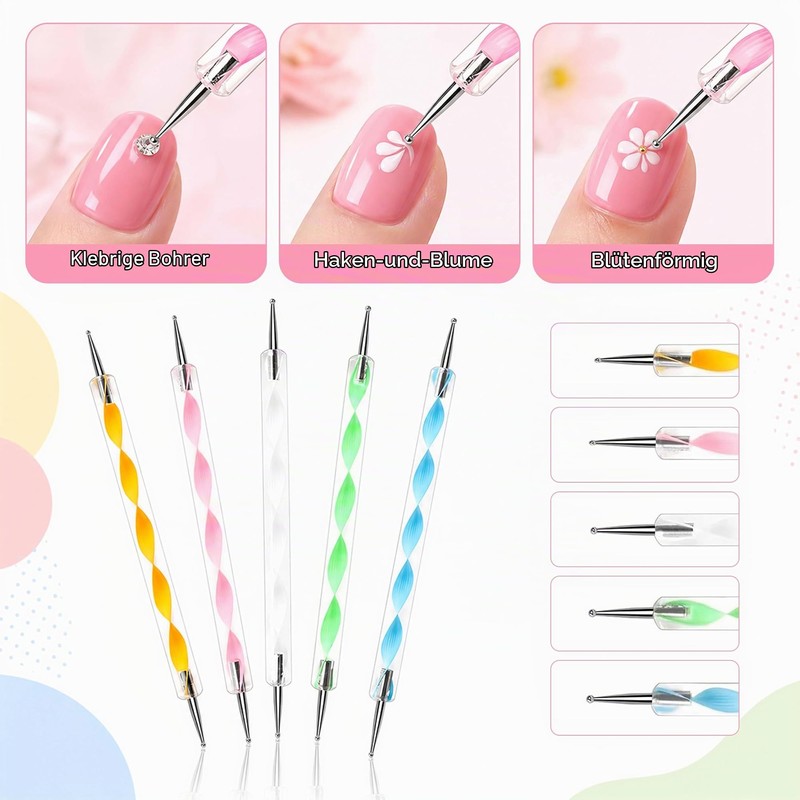 luxwo Nail Brush Set 20 Pieces Nail Brush for Gel