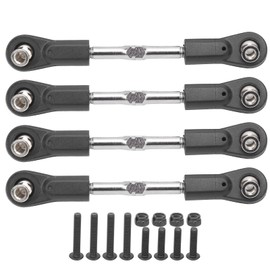 equlup RC Steering Linkage 4pcs 77-87mm Adjustable M4 Screw Steering Servo Pull Rod Rod Tie Rod Replacement for 1/8 RC Car