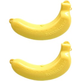 GOUDOGEDC 2Pcs Yellow Banana Storage BPA-Free Outdoor Travel Case,Keep Fresh Banana Keeper and Protector, Cute Banana Carrier Storage Box for Picnic Camping,Food Containers