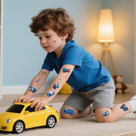 Cars and Trucks Temporary Tattoo for Kids - 200+ Construction Party Decorations Birthday Supplies Tractor Tattoos Stickers for Boys Construction Party Favors Goodie Fillers School Rewards Prizes